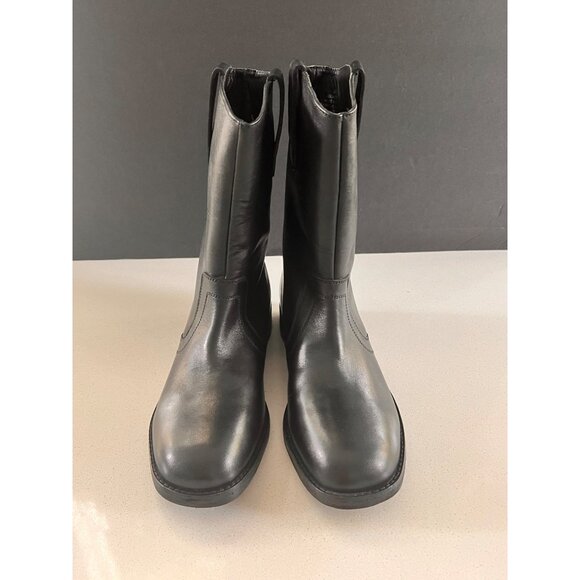 New Free People Black Leather Easton Equestrian Ankle Boots size 8.5 - Picture 4 of 9